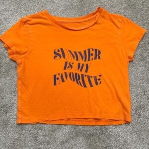 Aerie Orange Crop Top Womens Casual Stretch Tee See Photo for Measurements